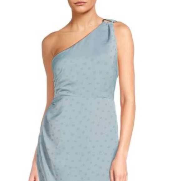 New Favorite Daughter The Singles Table Dress Polka Dot Slate Blue Maxi Sz 2 - Picture 2 of 15